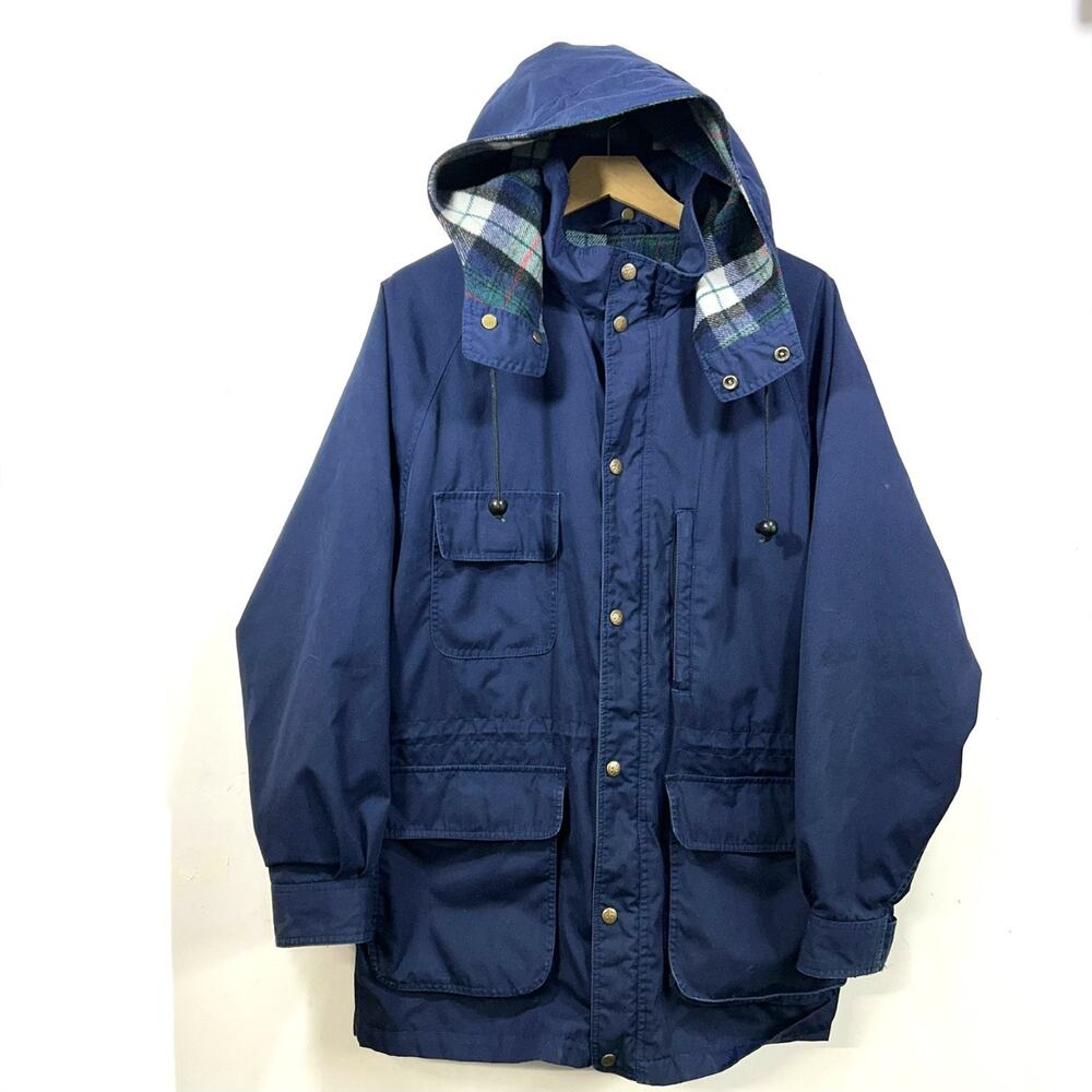 Vintage Eddie Bauer Mountain Parka Mens M Wool Lined Coat Blue Gorpcore Outdoor